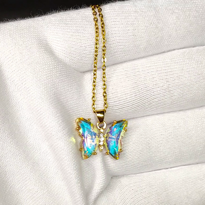 🦋💎MARIPOSA CON CADENA SERPIENTE Y DE ESLABONES🩵