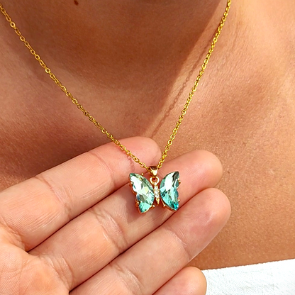🦋💎MARIPOSA CON CADENA SERPIENTE Y DE ESLABONES🩵